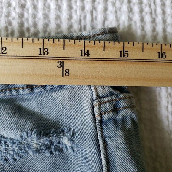 Wild Fable Size 8 Denim Distressed Cut-off Jean Shorts Super High Rise Y2K 90s - Picture 10 of 12
